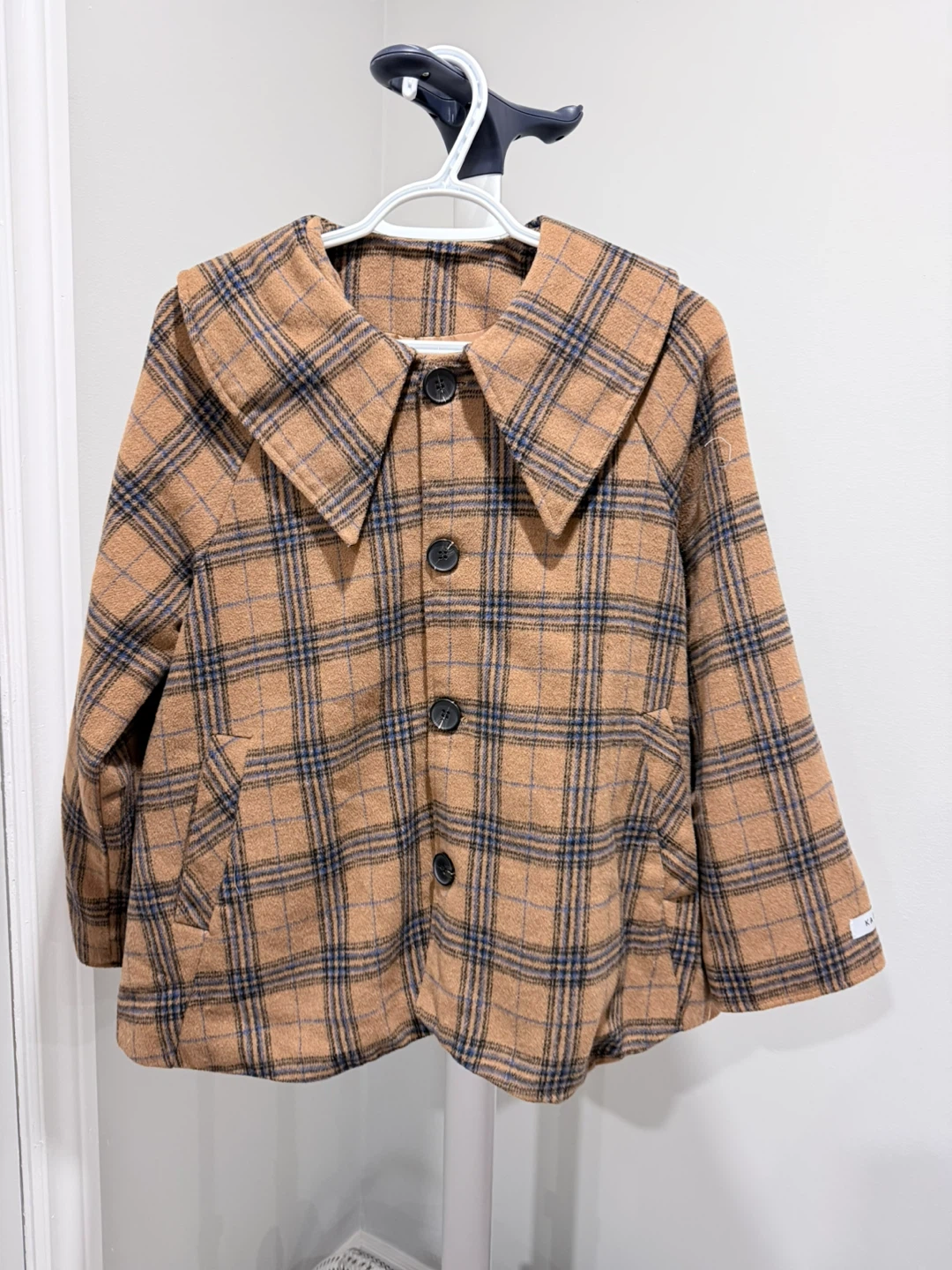 Brown Plaid Jacket with Collar