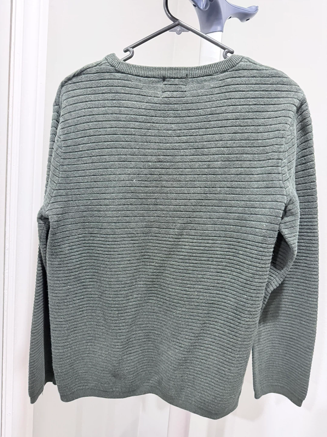 H&M Men's Striped Crewneck Sweater - Green, Size S - photo 3