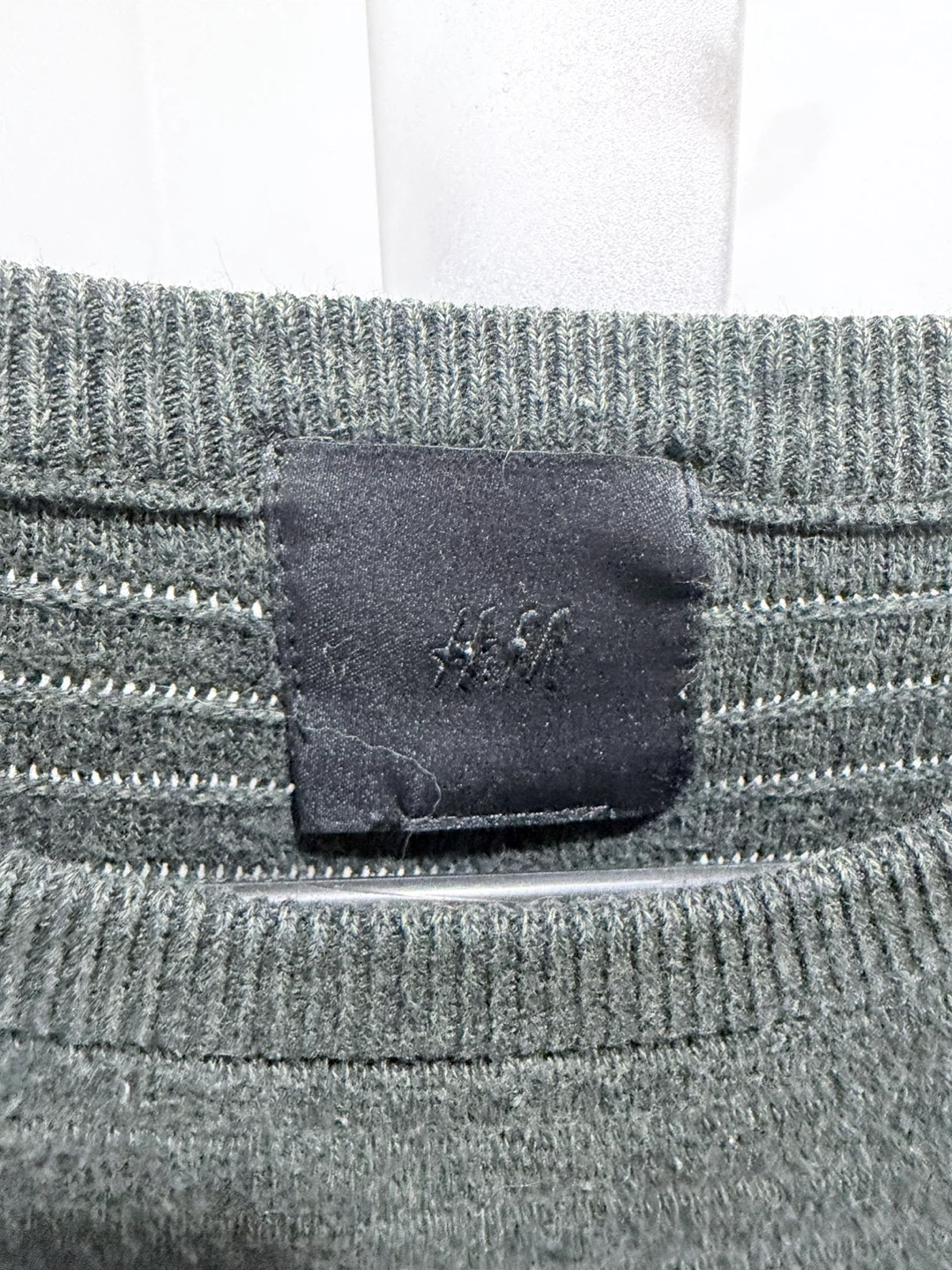 H&M Men's Striped Crewneck Sweater - Green, Size S - photo 2