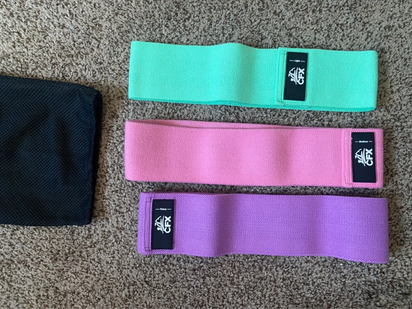CFX Resistance Bands Set (Light, Medium, Heavy) with Bag