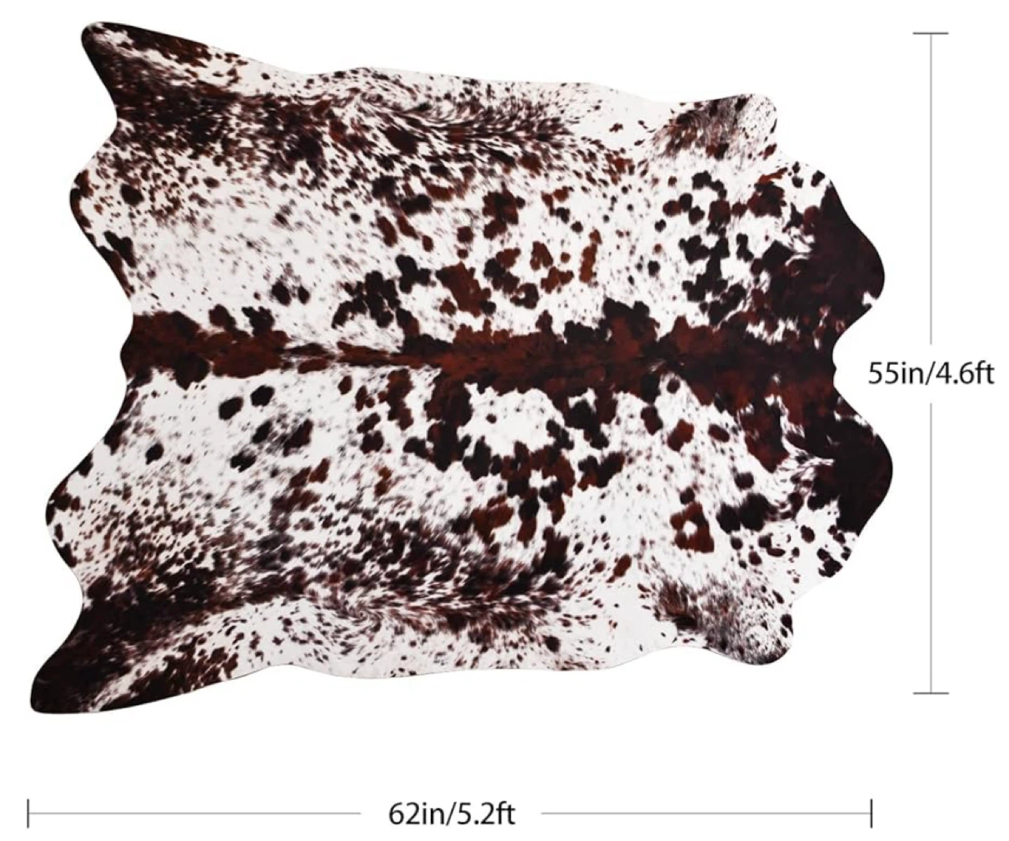 Faux Cowhide Area Rug - Brown and White - photo 5