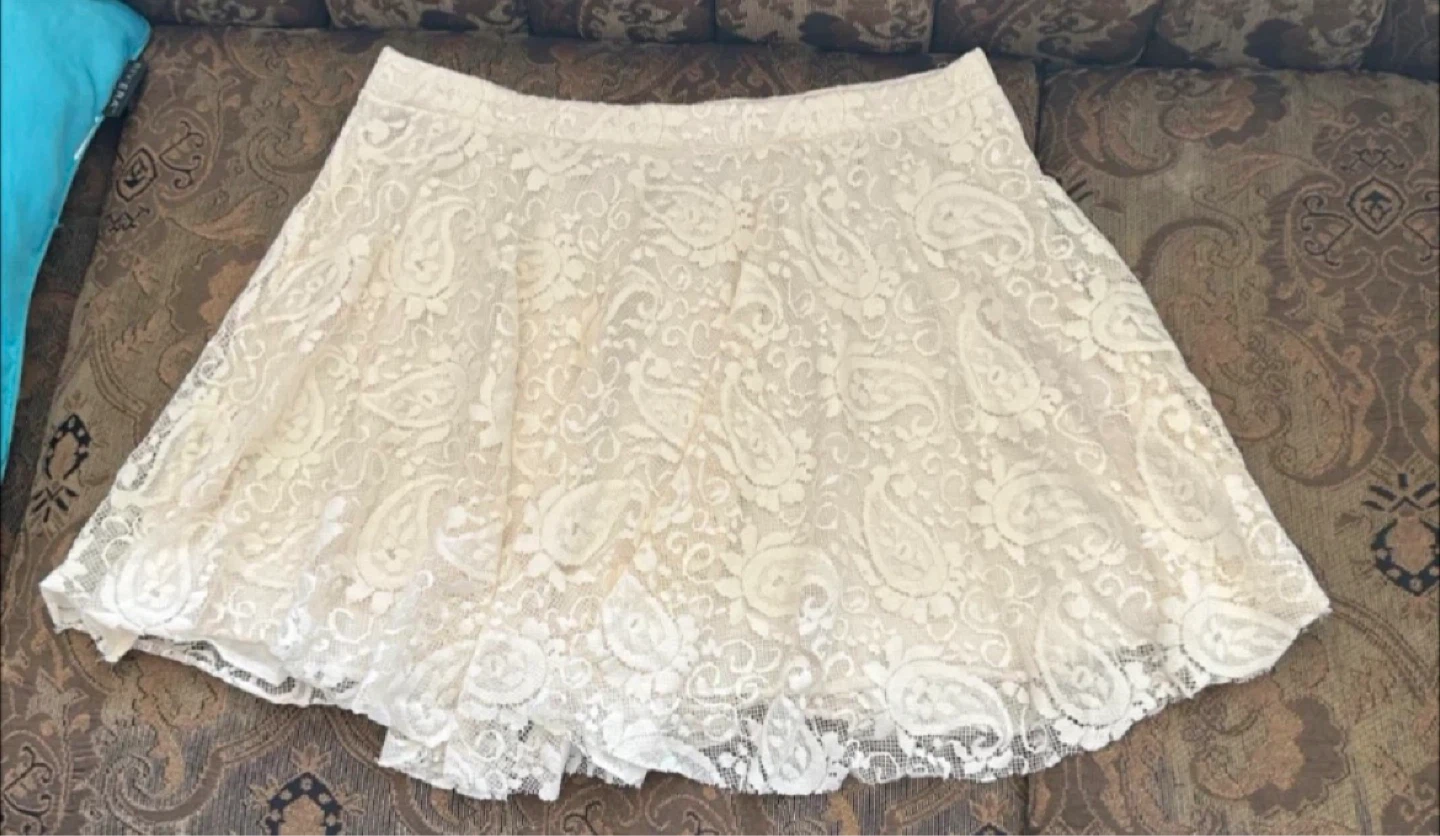 Cream Lace Skirt