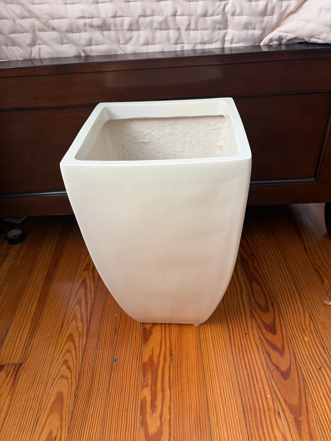 White Square Tapered Planter Pot - photo 2
