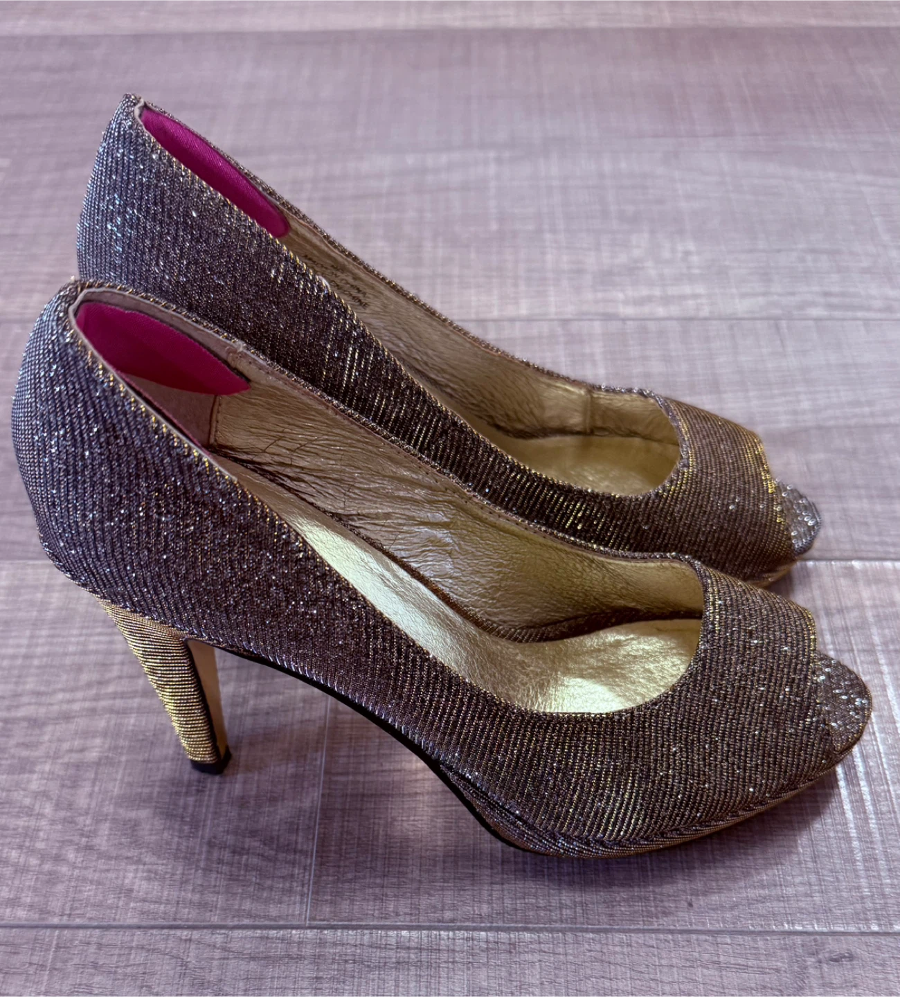 Browns Glitter Peep-Toe Heels - photo 2