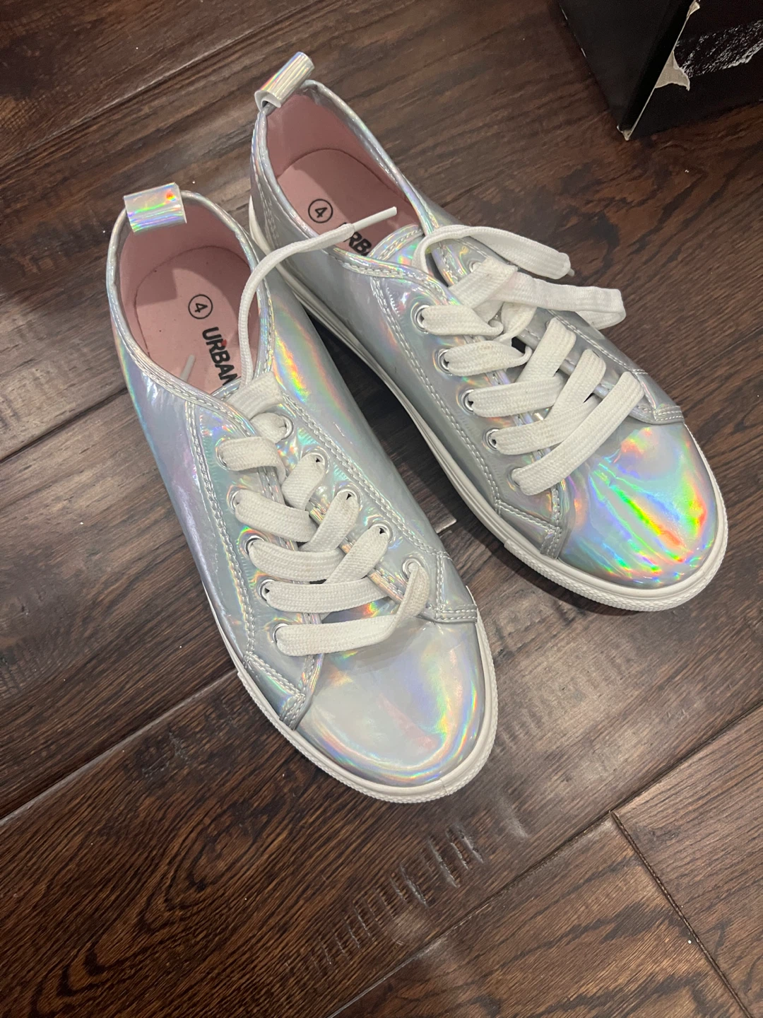 Urban Tredz Silver Holographic Sneakers - Size 4