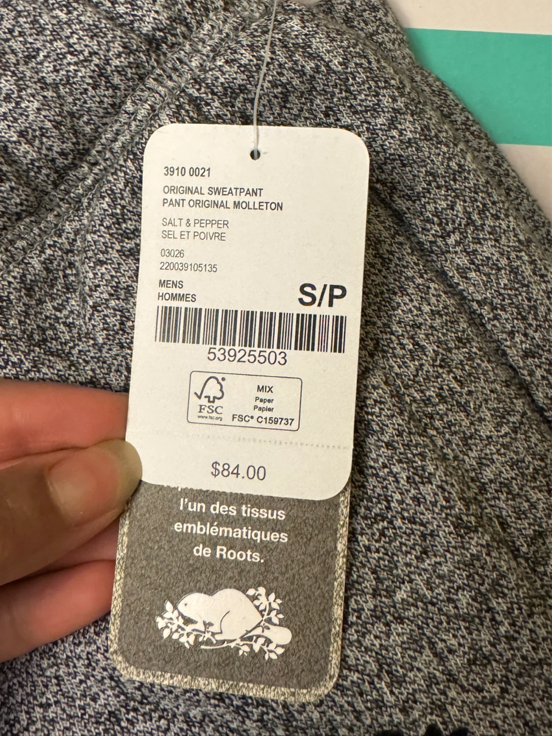 Roots Original Sweatpant - Salt & Pepper - Size S/P - photo 2