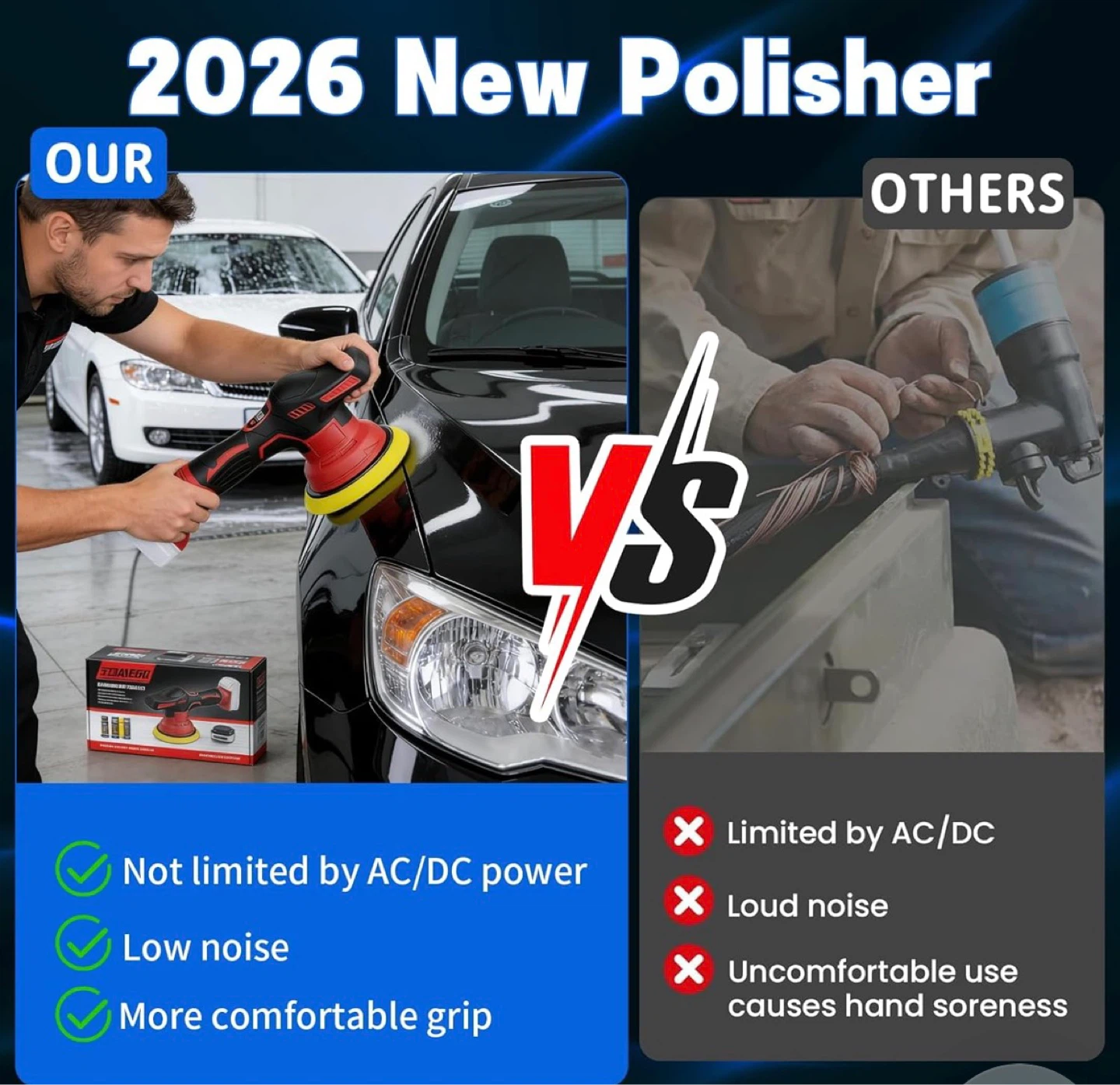 Cordless Car Polisher with 5 Types of Pads - photo 2
