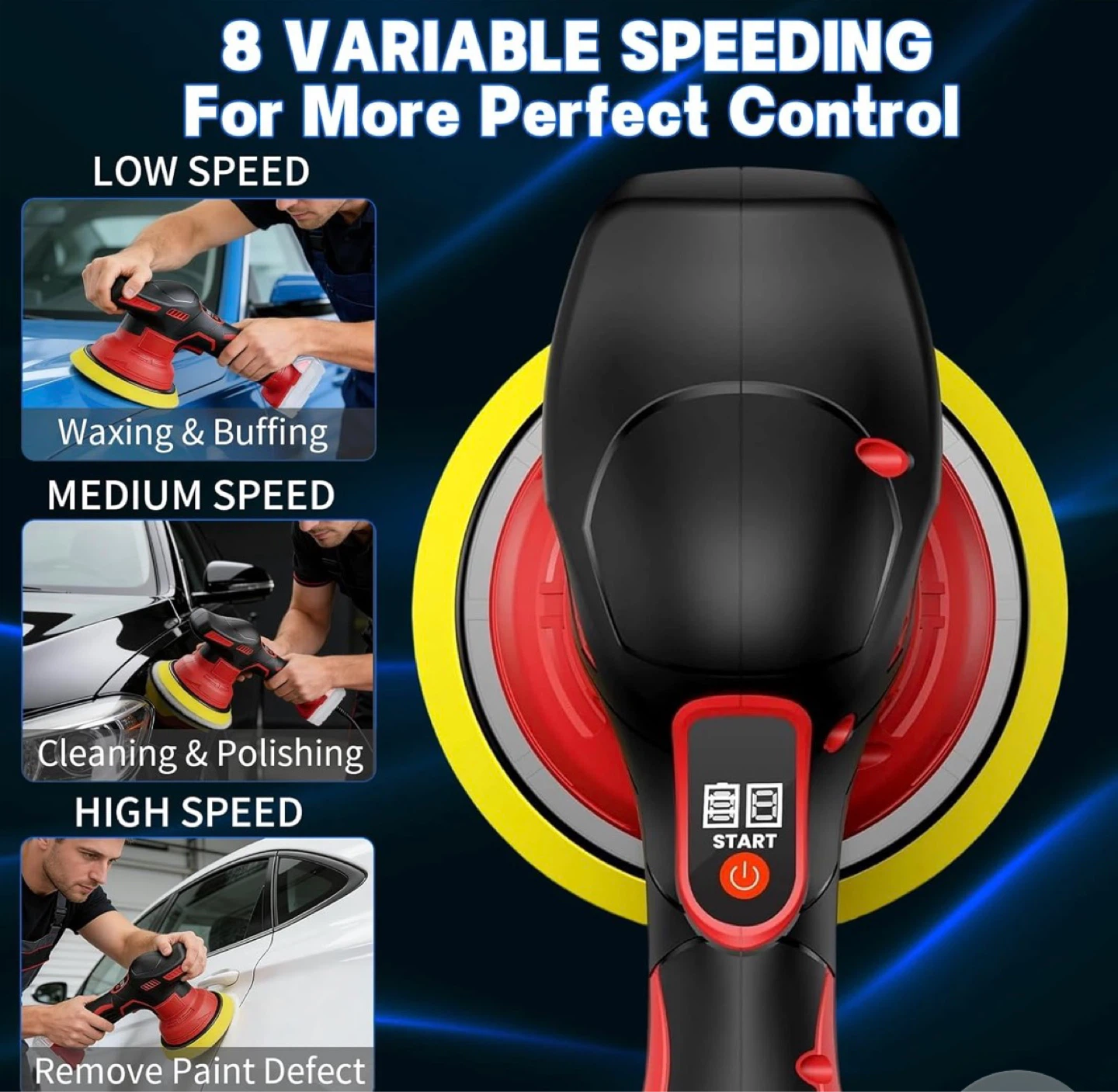 Cordless Car Polisher with 5 Types of Pads - photo 3