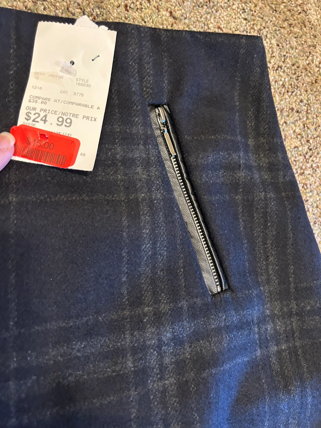Paraphrase Tartan Mini Skirt Size 10 with Zipper Pockets - photo 4