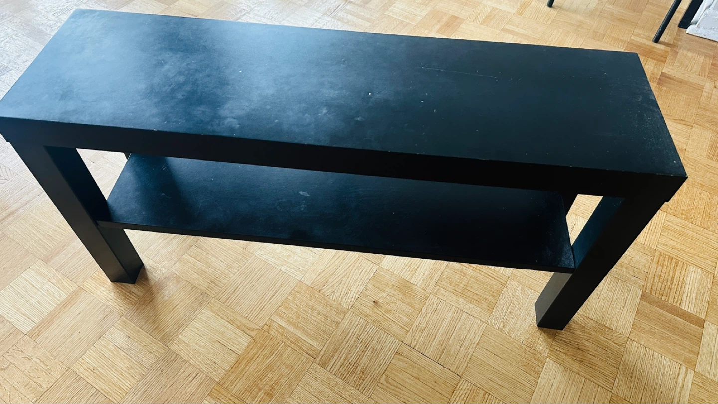 Black TV Stand with Shelf - photo 3