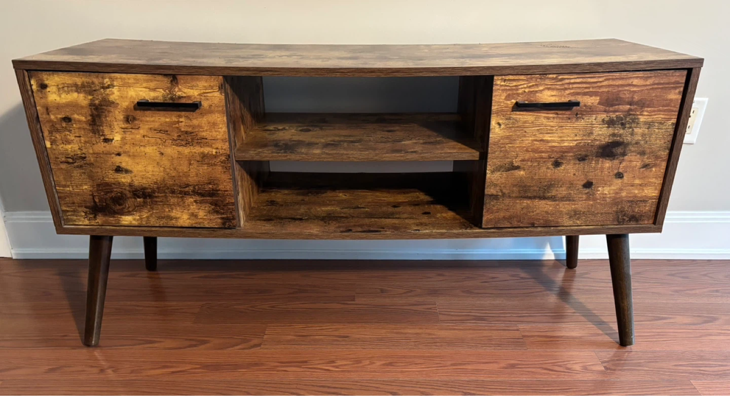 Rustic Wood TV Stand with Storage