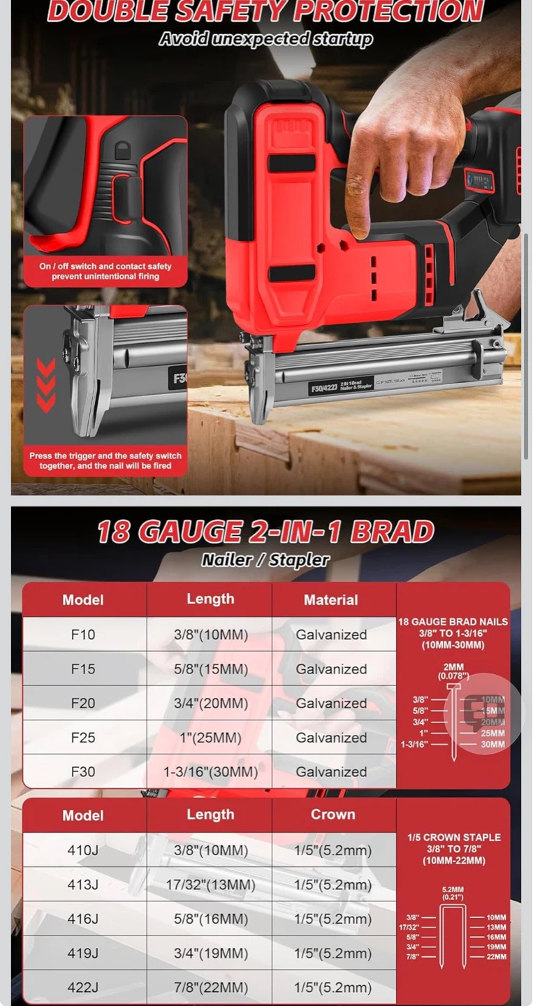 Nailer/Stapler 18 Gauge 2-in-1 Tool - photo 4