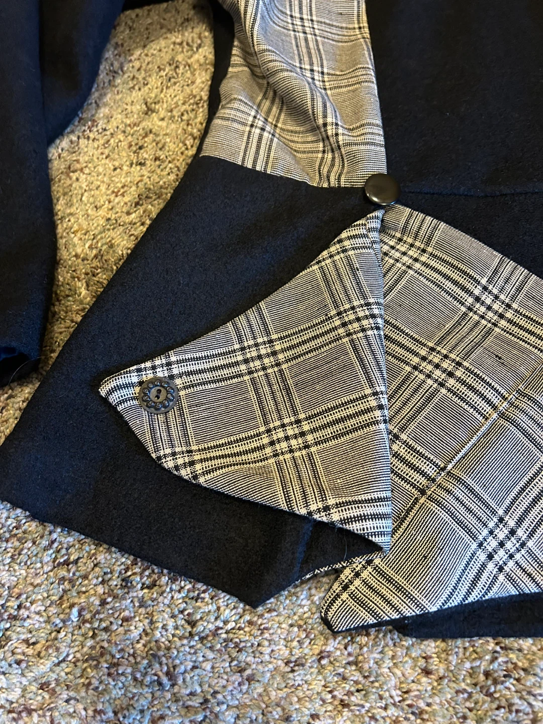 Adhesif Black & Plaid Blend Blazer Size 8 - photo 3
