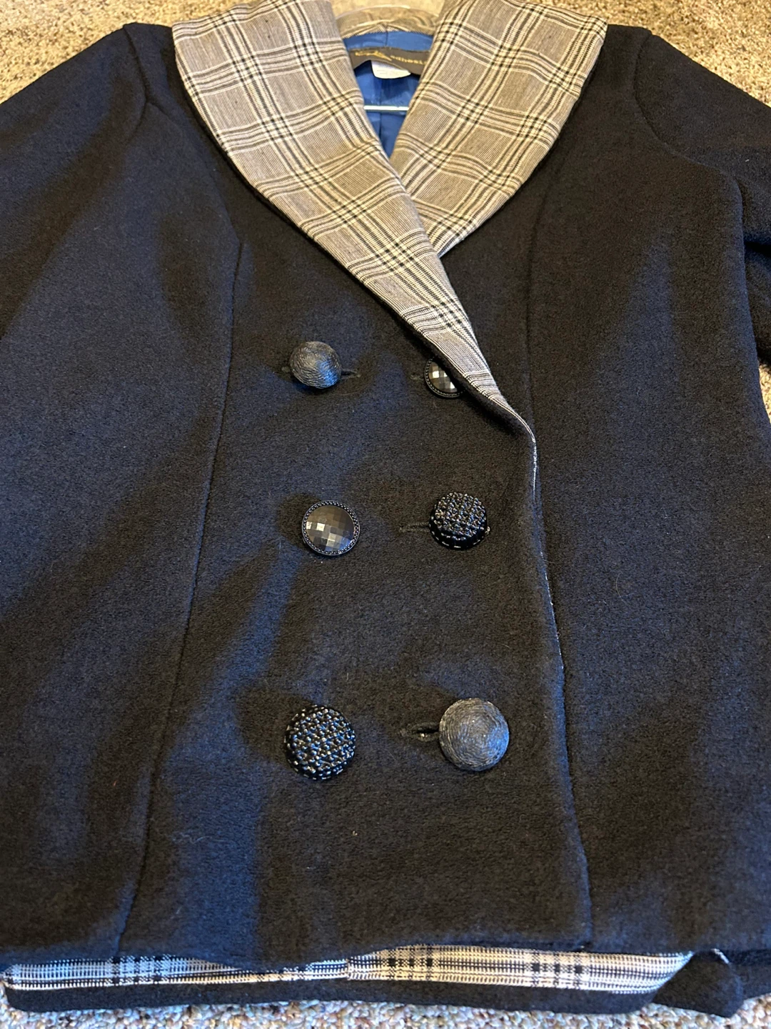 Adhesif Black & Plaid Blend Blazer Size 8 - photo 5