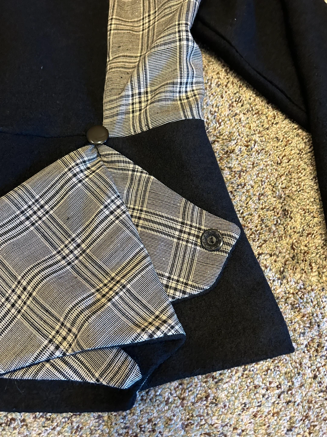 Adhesif Black & Plaid Blend Blazer Size 8 - photo 2