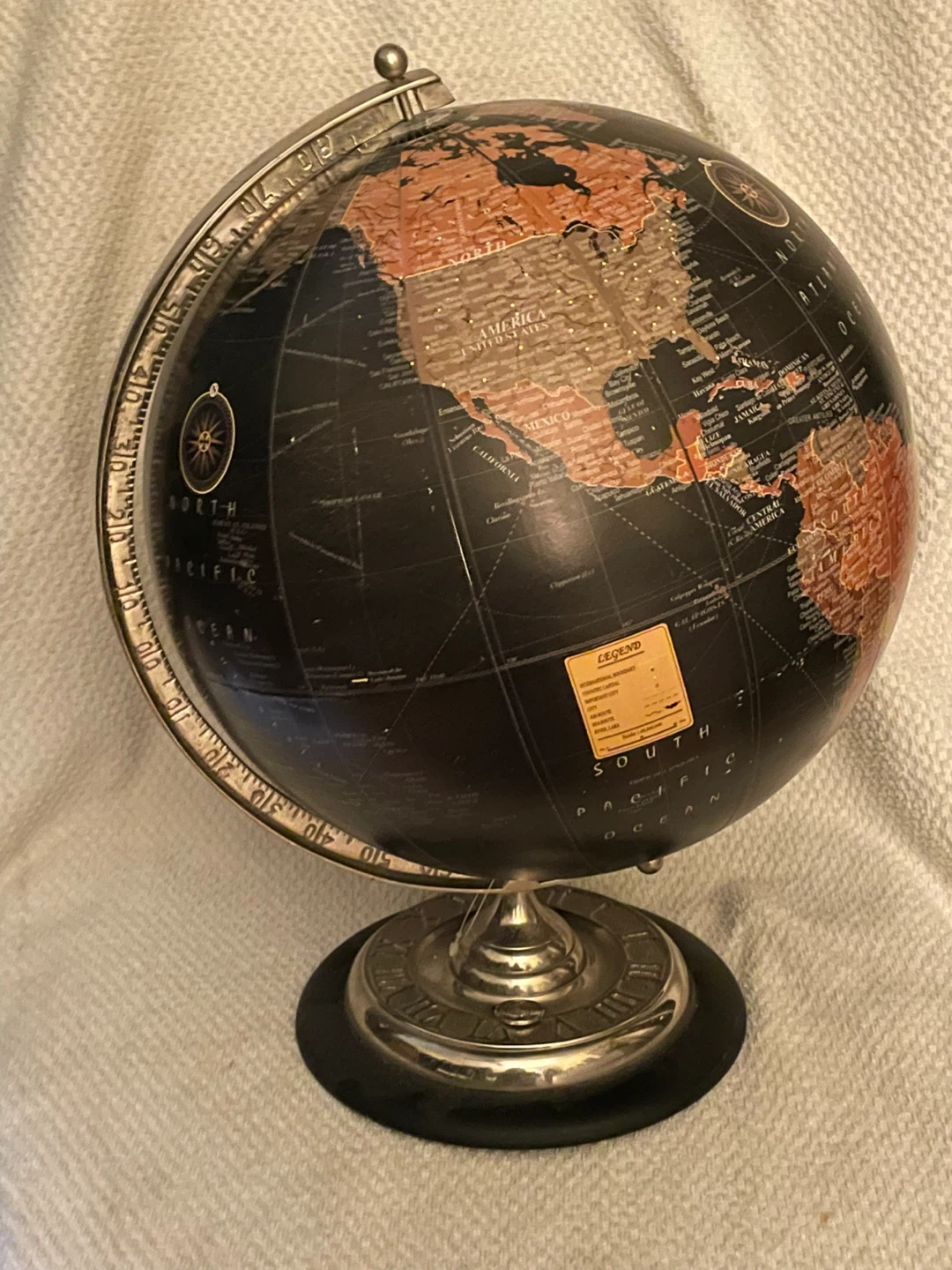 Black and Copper World Globe
