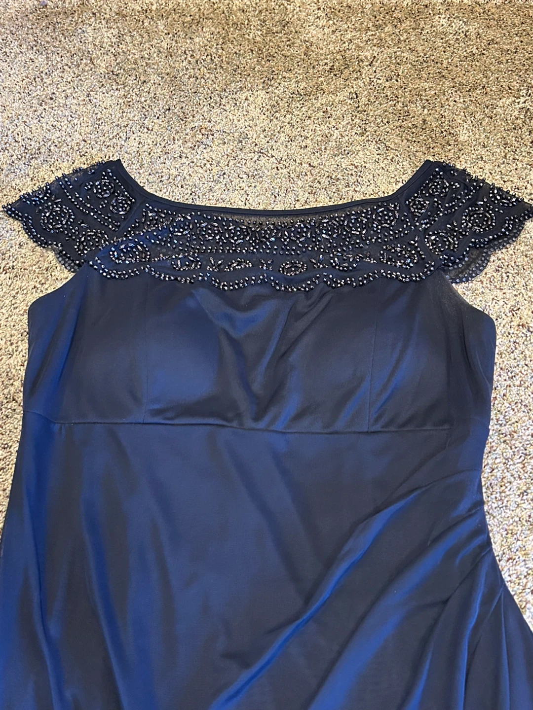 MSK Women's Navy Beaded Cap Sleeve Dress Size 12 - photo 4