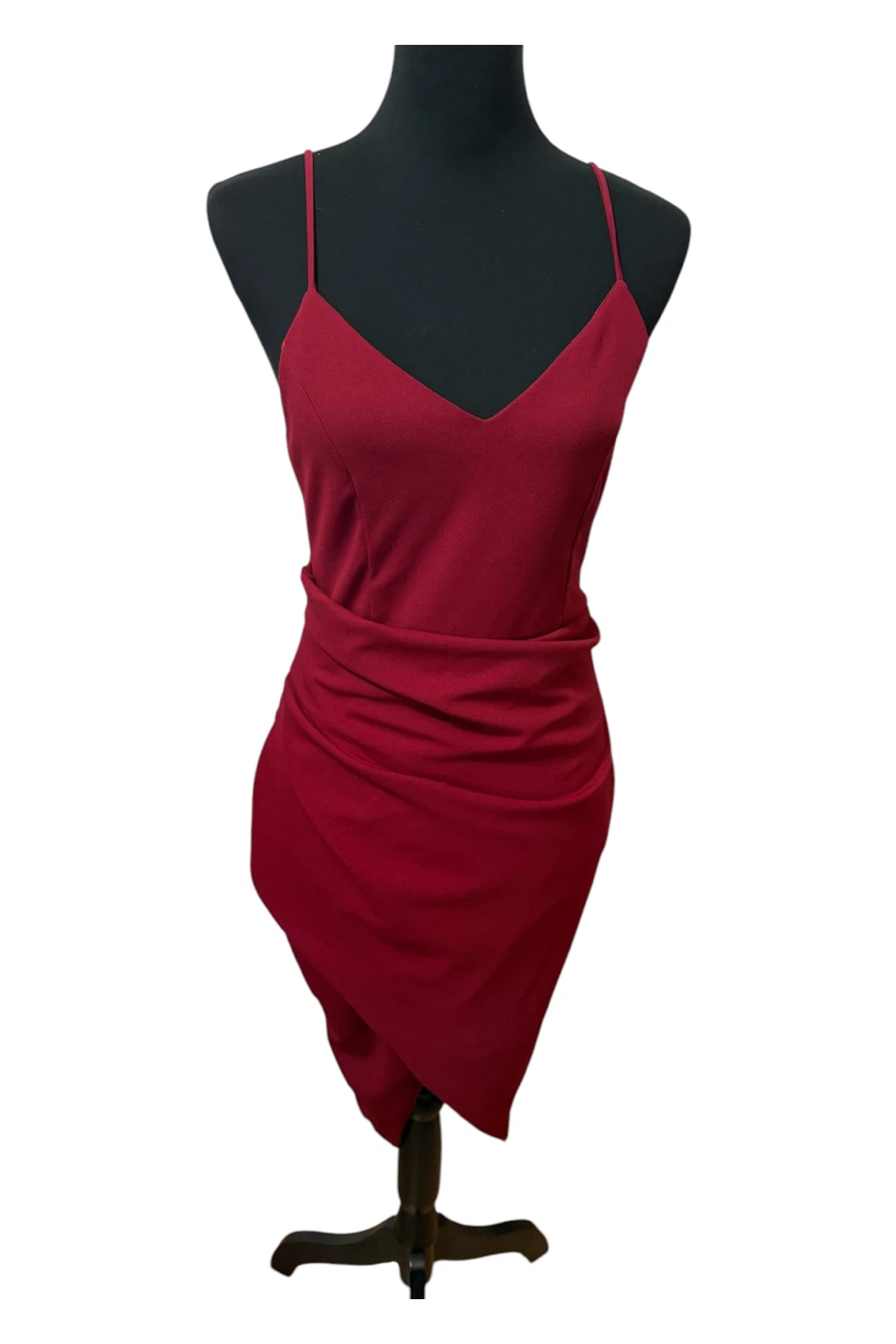 Red Spaghetti Strap Wrap Dress - photo 4