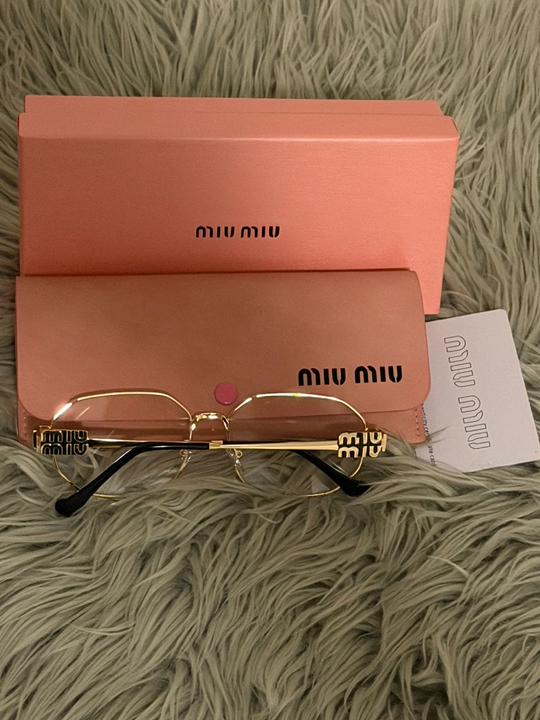Miu Miu Gold Metal Oval Eyeglasses - photo 2