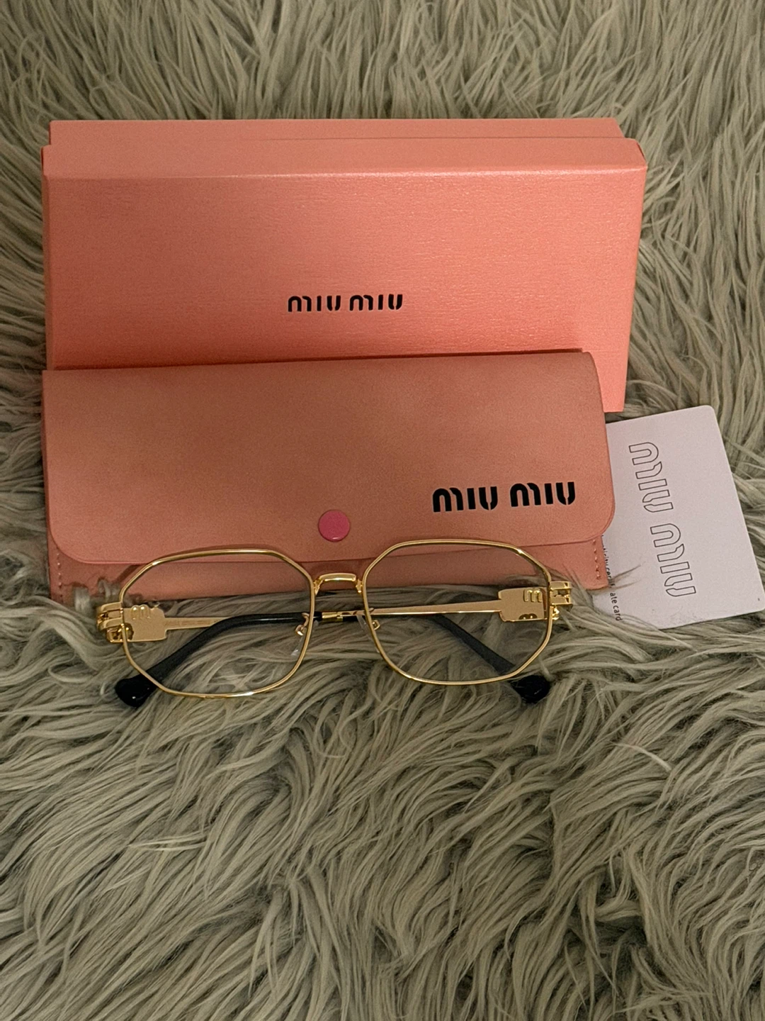Miu Miu Gold Metal Oval Eyeglasses - photo 3