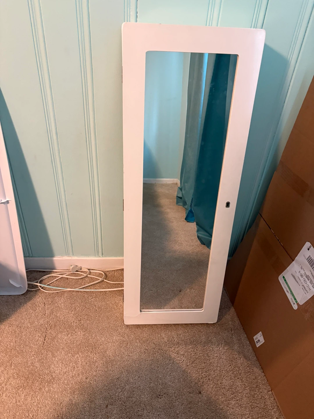 White Jewelry Armoire with Mirror - photo 2