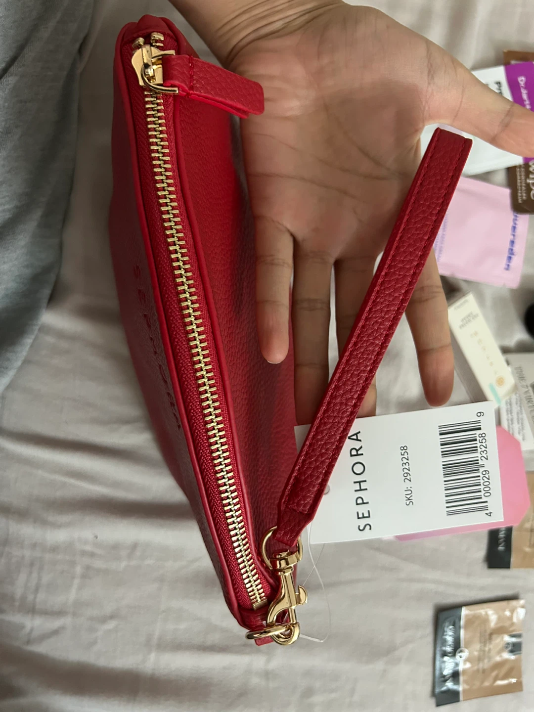 Sephora Red Cosmetic Pouch with Samples - photo 2