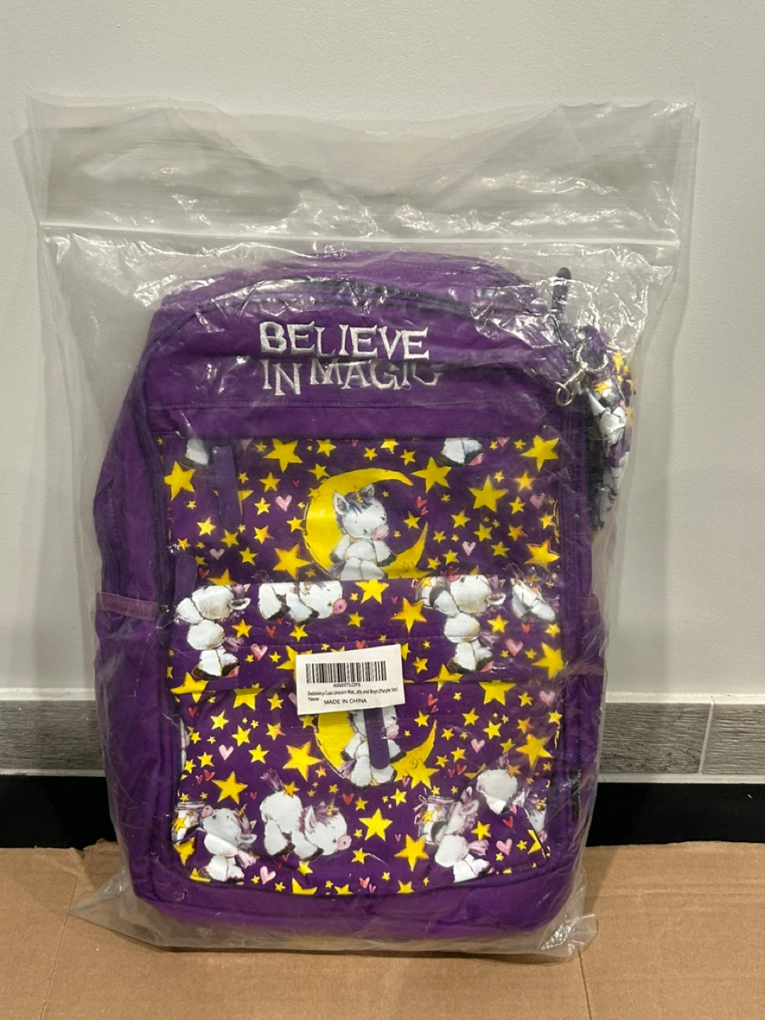 Purple Unicorn Star Backpack