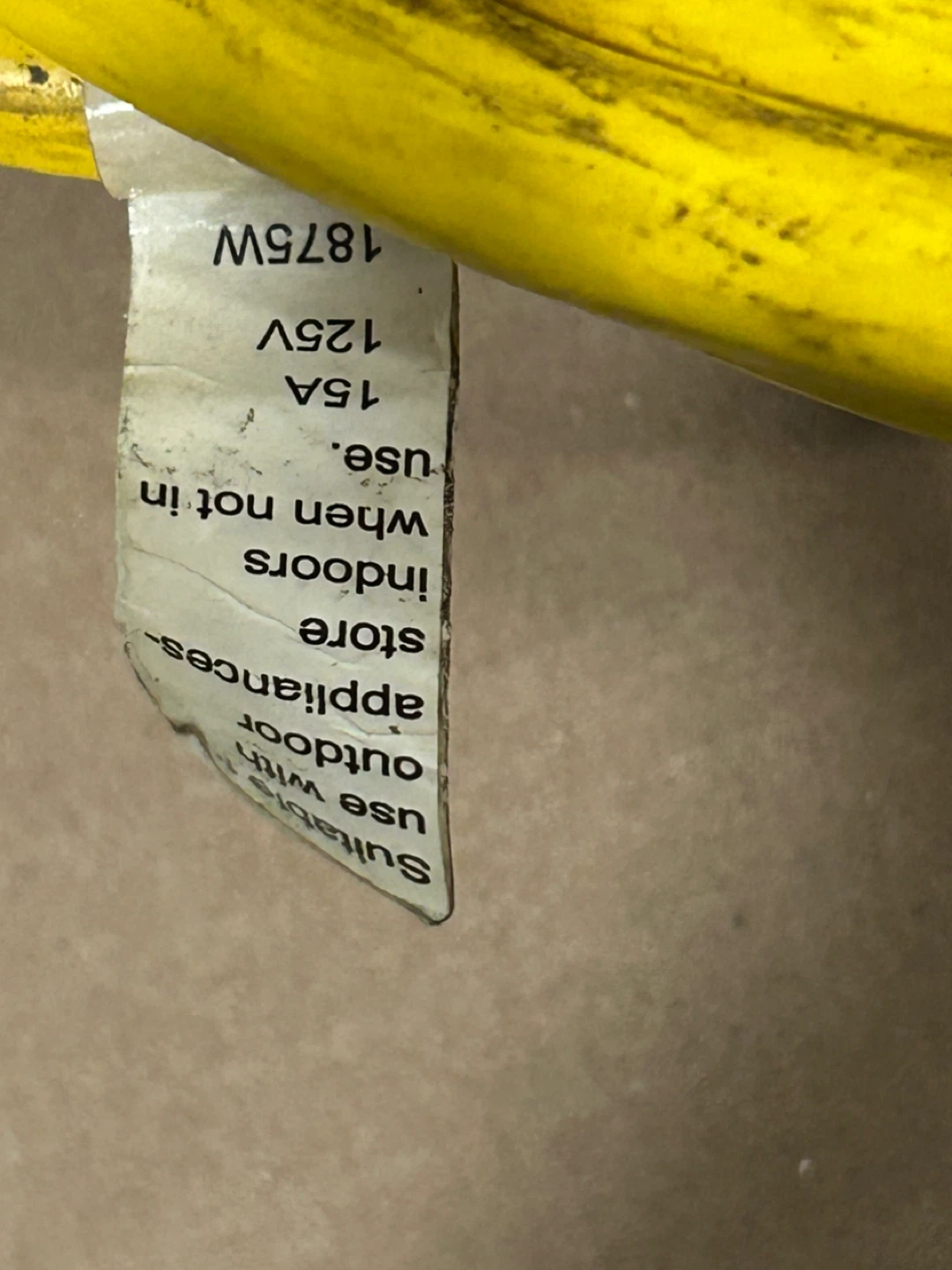 Yellow 15A 125V Extension Cord - photo 2
