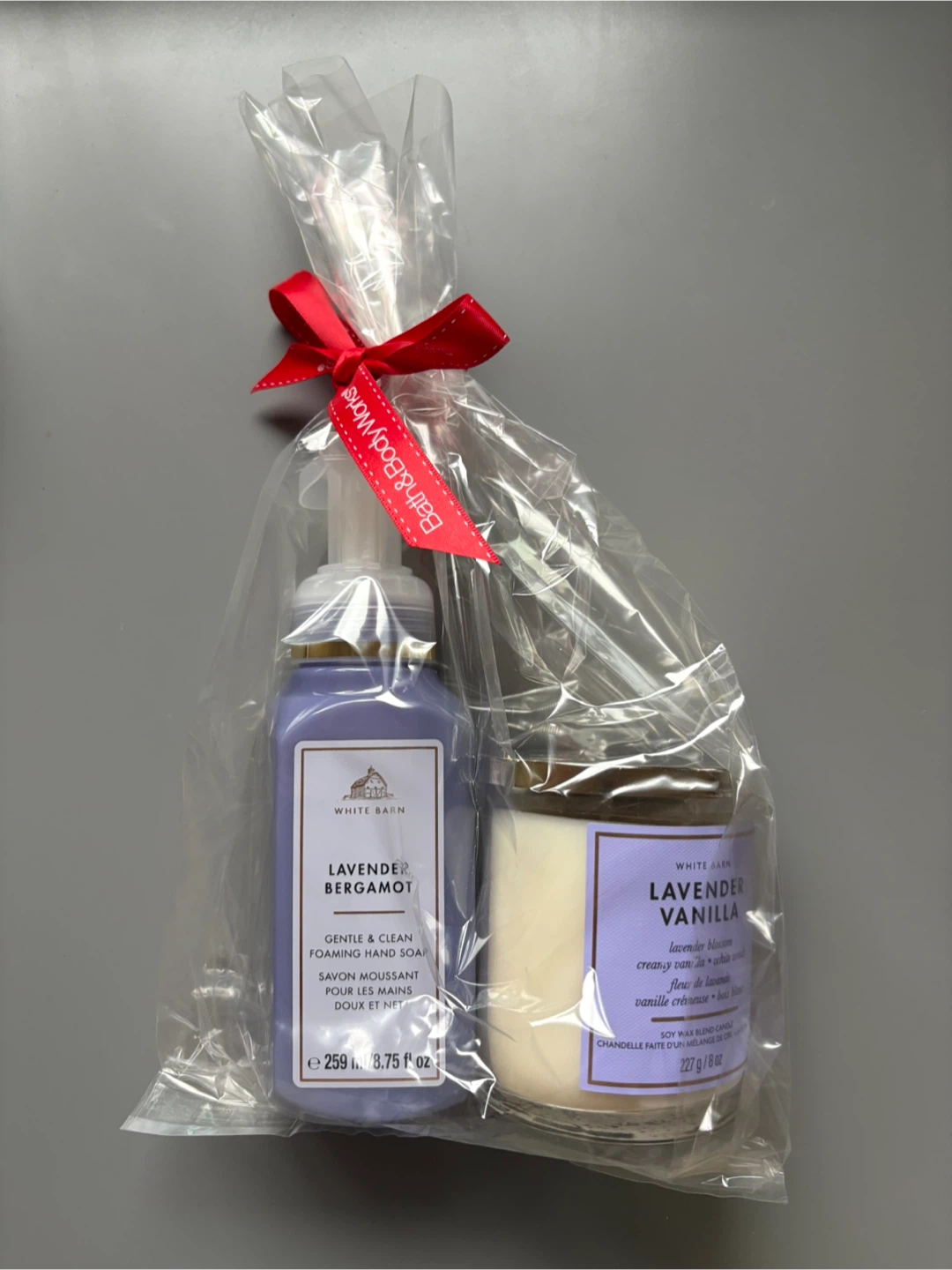 Bath and Body Lavender Soap & White Barn Candle Set