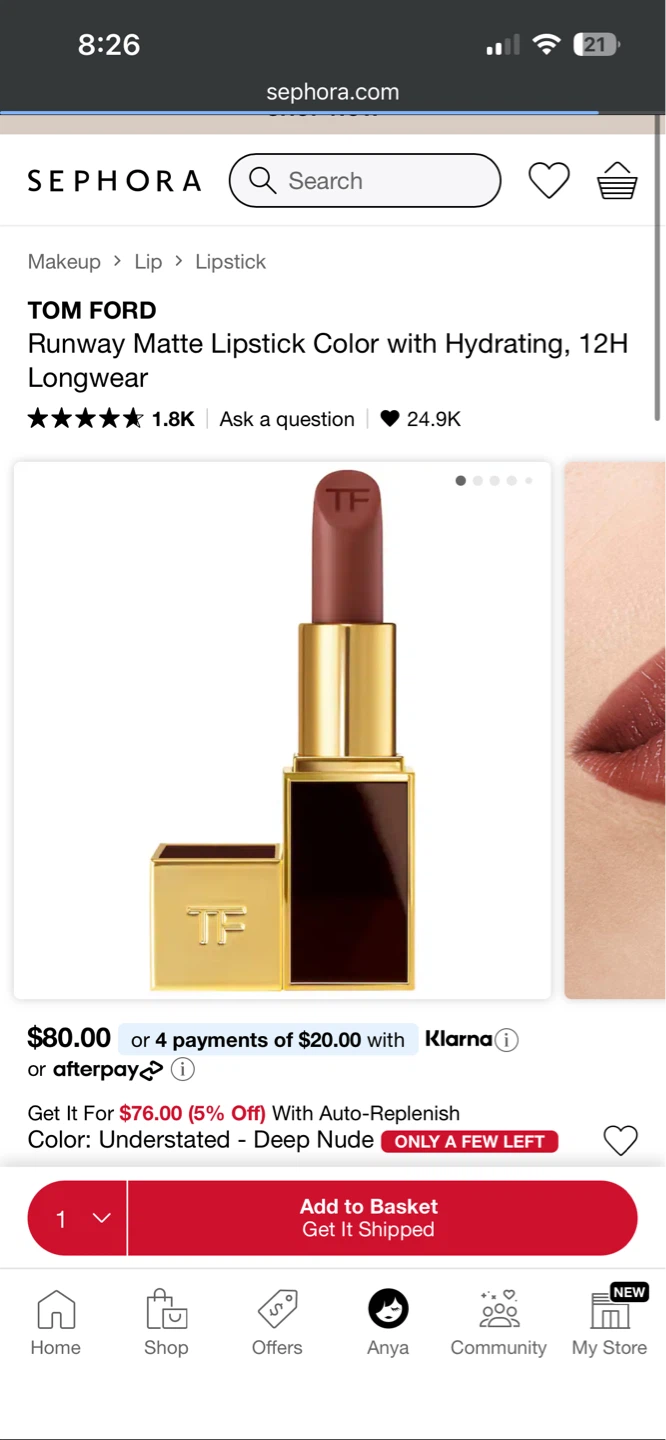 Tom Ford Lipstick Mini Size