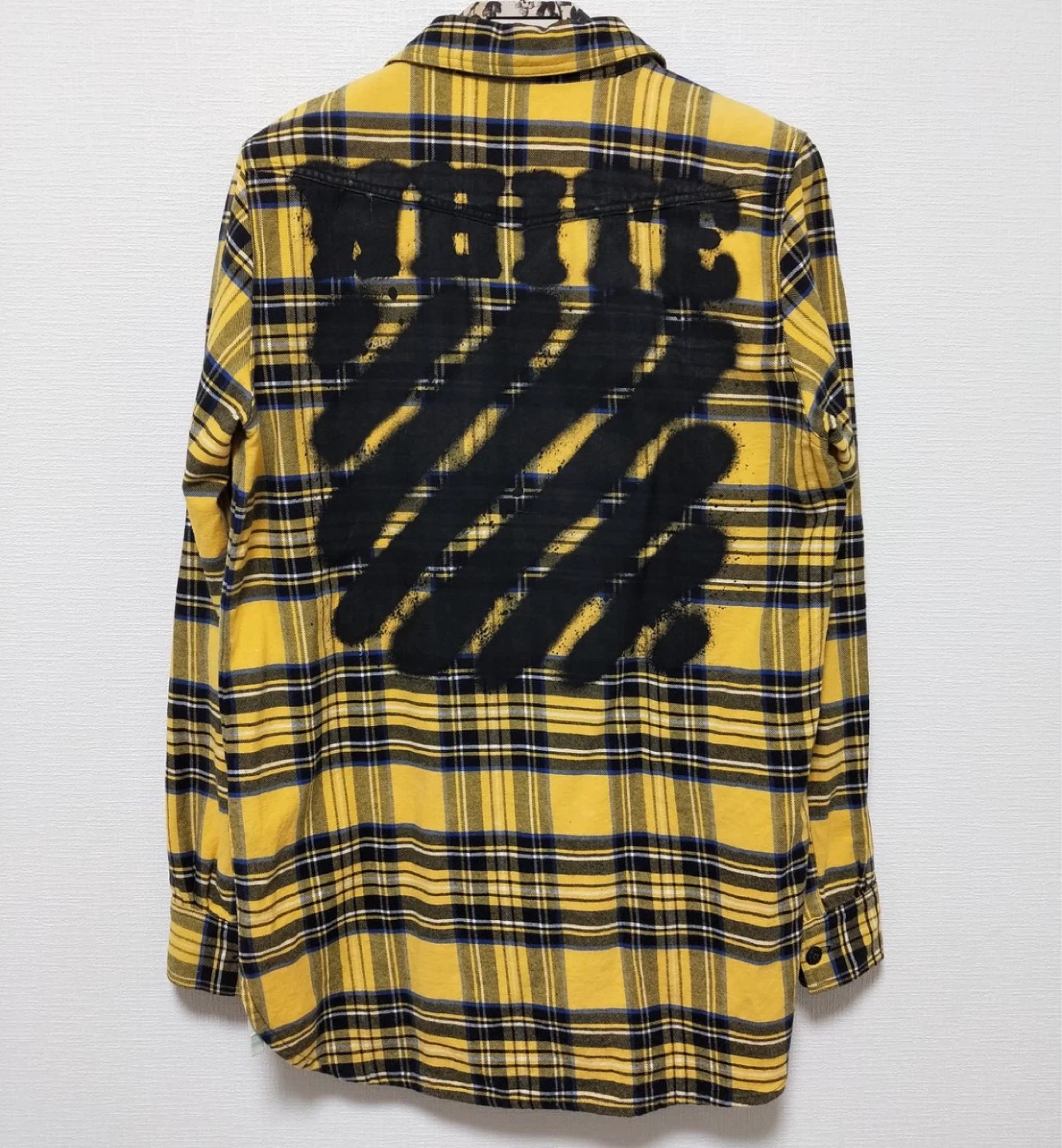 OFF-WHITE c/o VIRGIL ABLOH Yellow Plaid Flannel Shirt XS