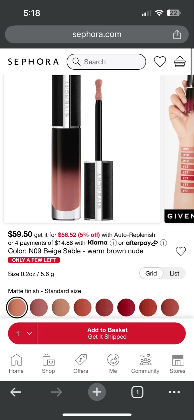 Givenchy Le Rouge Interdit Cream Velvet Lipstick N09 Beige Sable