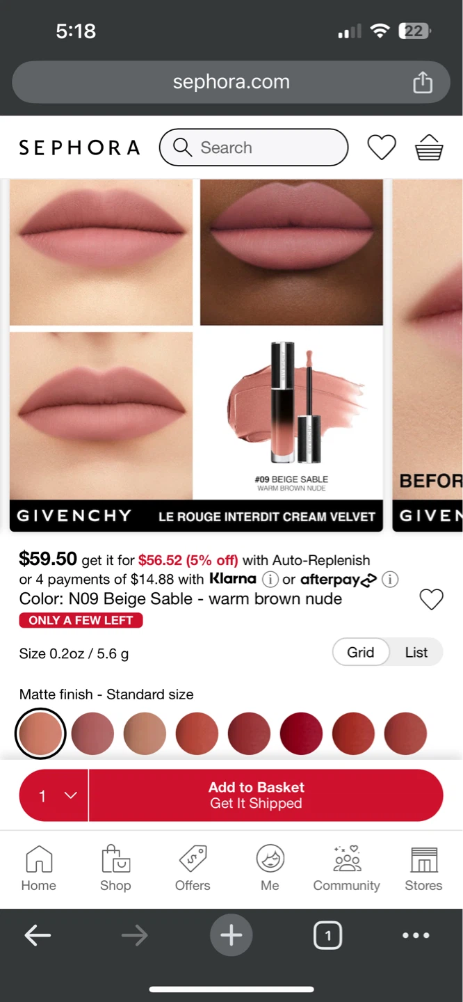 Givenchy Le Rouge Interdit Cream Velvet Lipstick N09 Beige Sable - photo 2