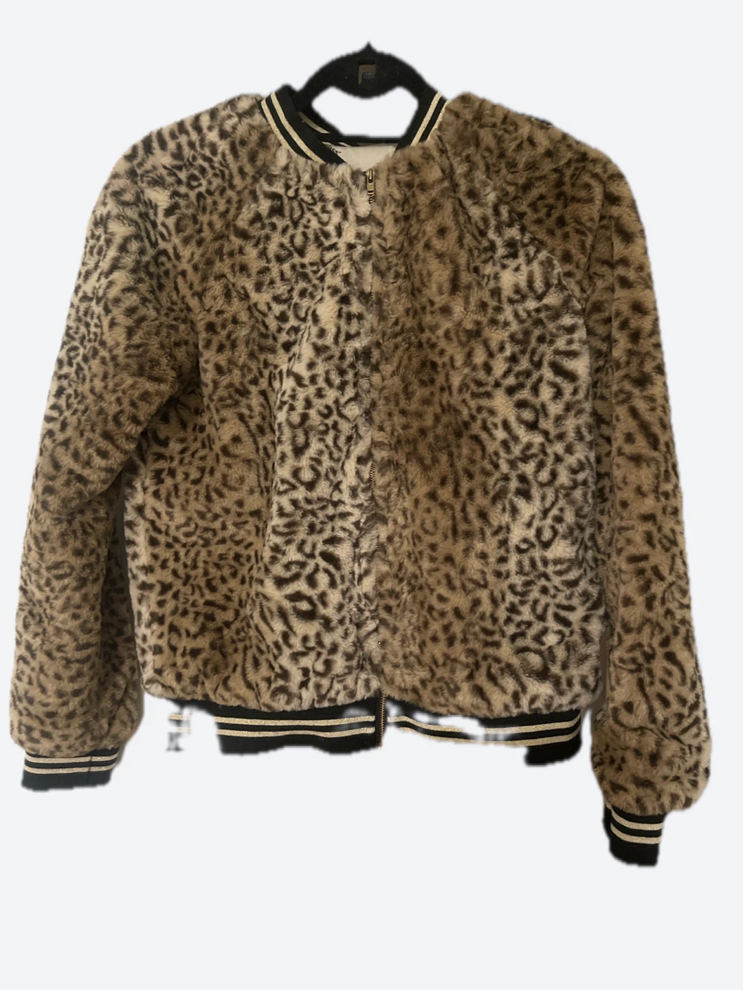 Faux Fur Leopard Print Bomber Jacket - photo 2