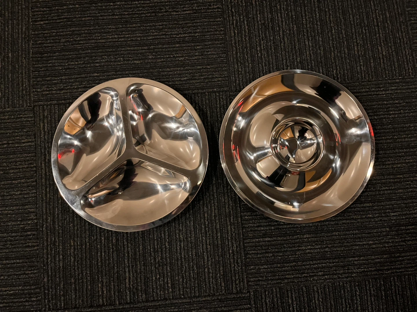 Stainless Steel Divided Plate and Bowl Set