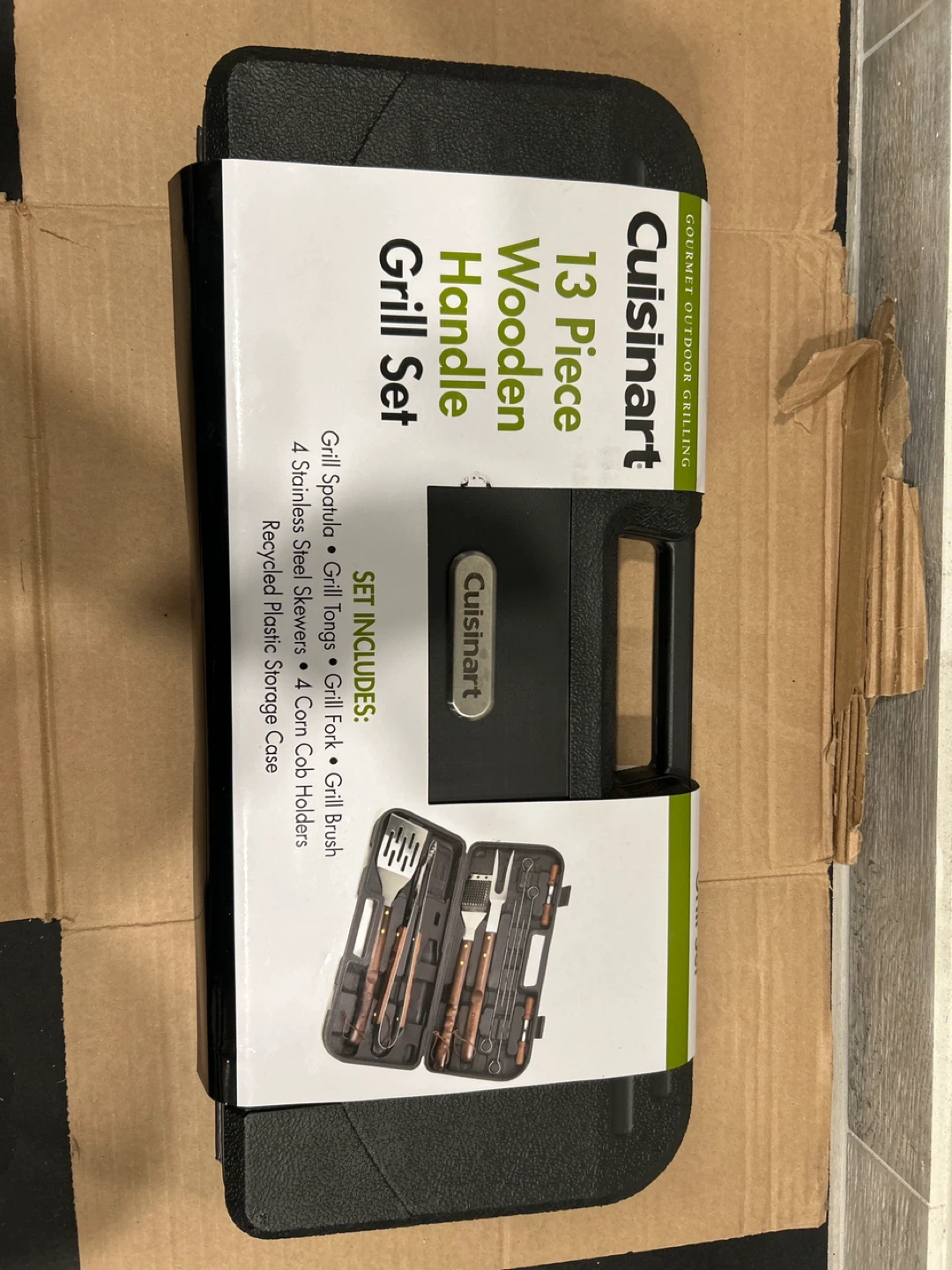 Cuisinart 13 Piece Wooden Handle Grill Set with Storage Case - photo 2