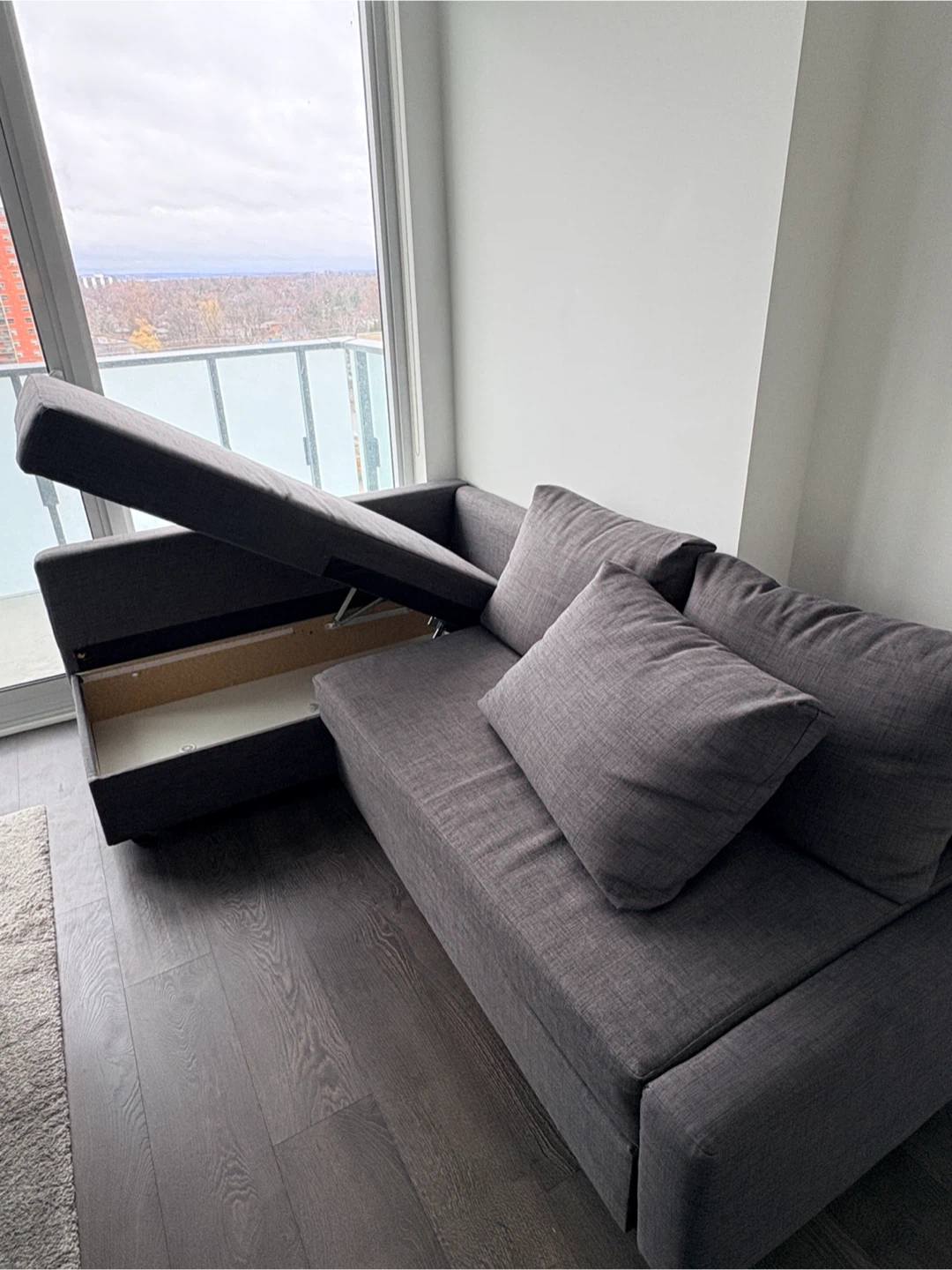 Dark Grey Sectional Sofa Bed with Storage - photo 3