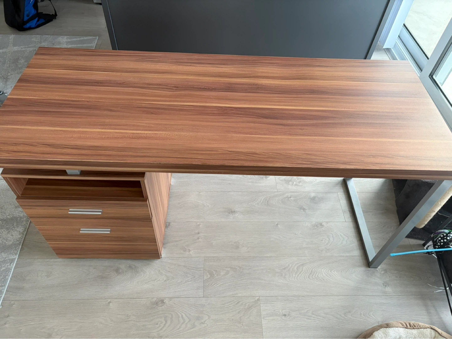 Brown Wood Desk with Drawers - photo 2