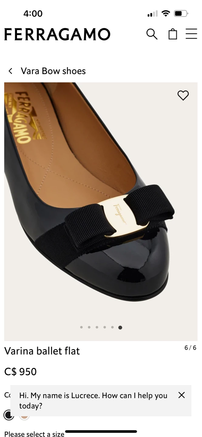 Salvatore Ferragamo Navy Patent Vara Bow Ballet Flats