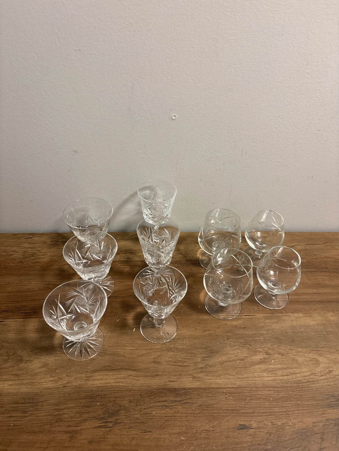 Set of 10 Crystal Pinwheel Etched Shot Glasses - photo 2