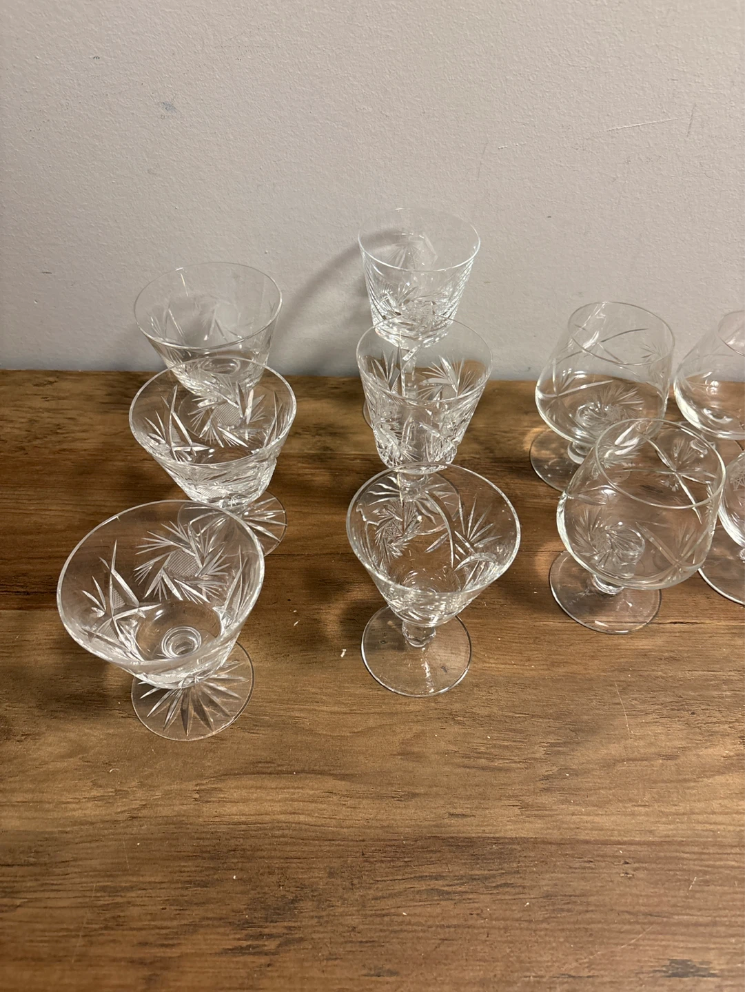 Set of 10 Crystal Pinwheel Etched Shot Glasses - photo 4