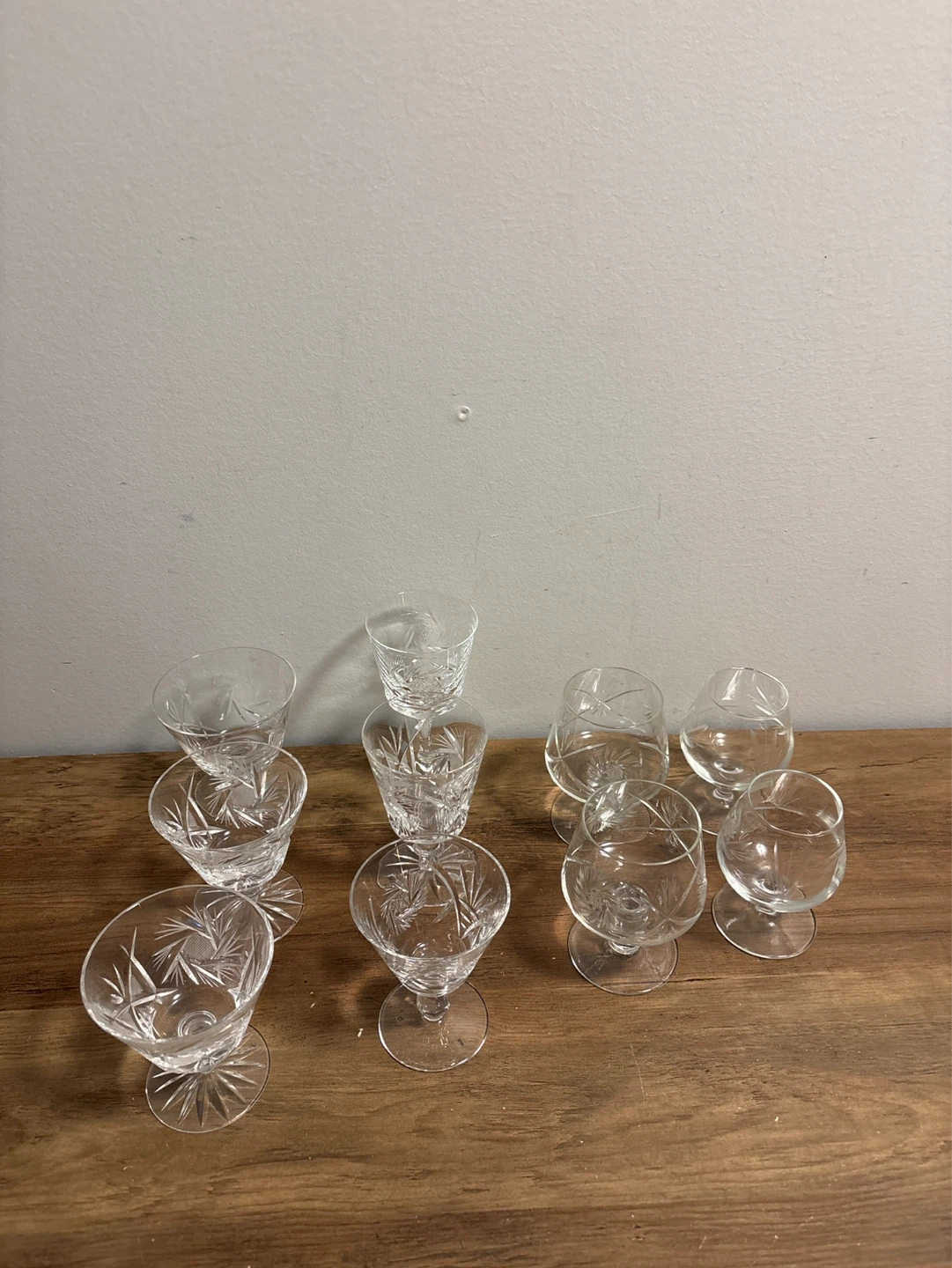 Set of 10 Crystal Pinwheel Etched Shot Glasses - photo 5