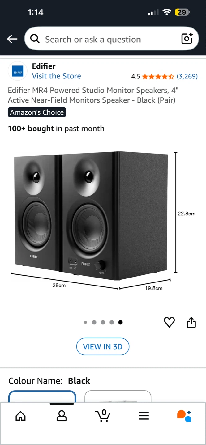 Edifier MR4 Powered Studio Monitor Speakers - Black (Pair) - photo 2