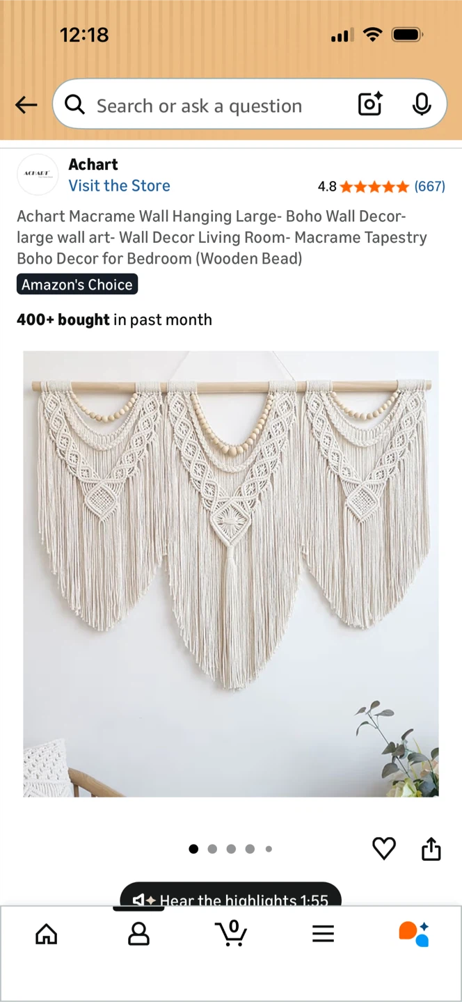 Achart Macrame Wall Hanging - Boho Tapestry
