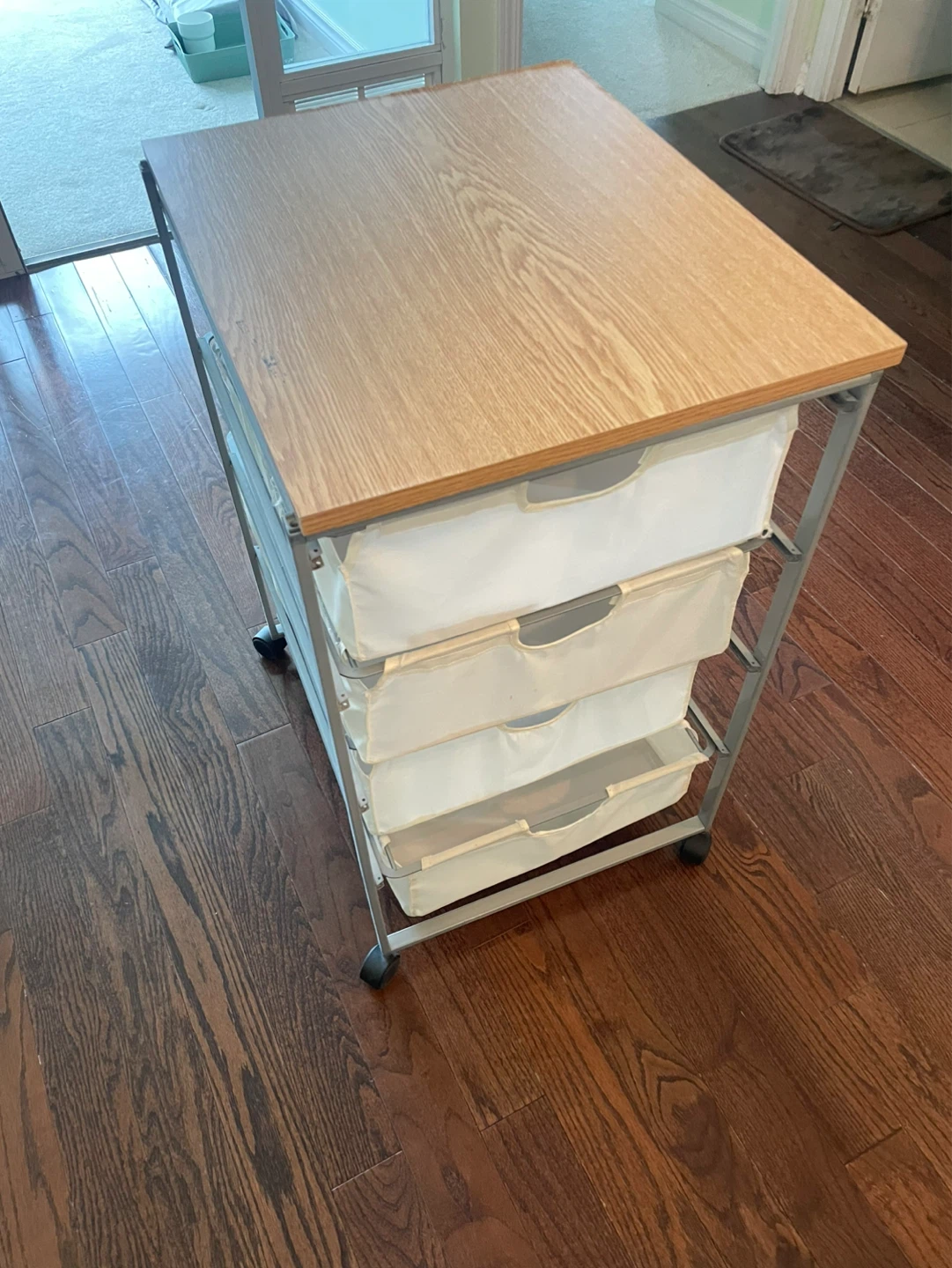 Rolling Laundry Cart with 4 Drawers