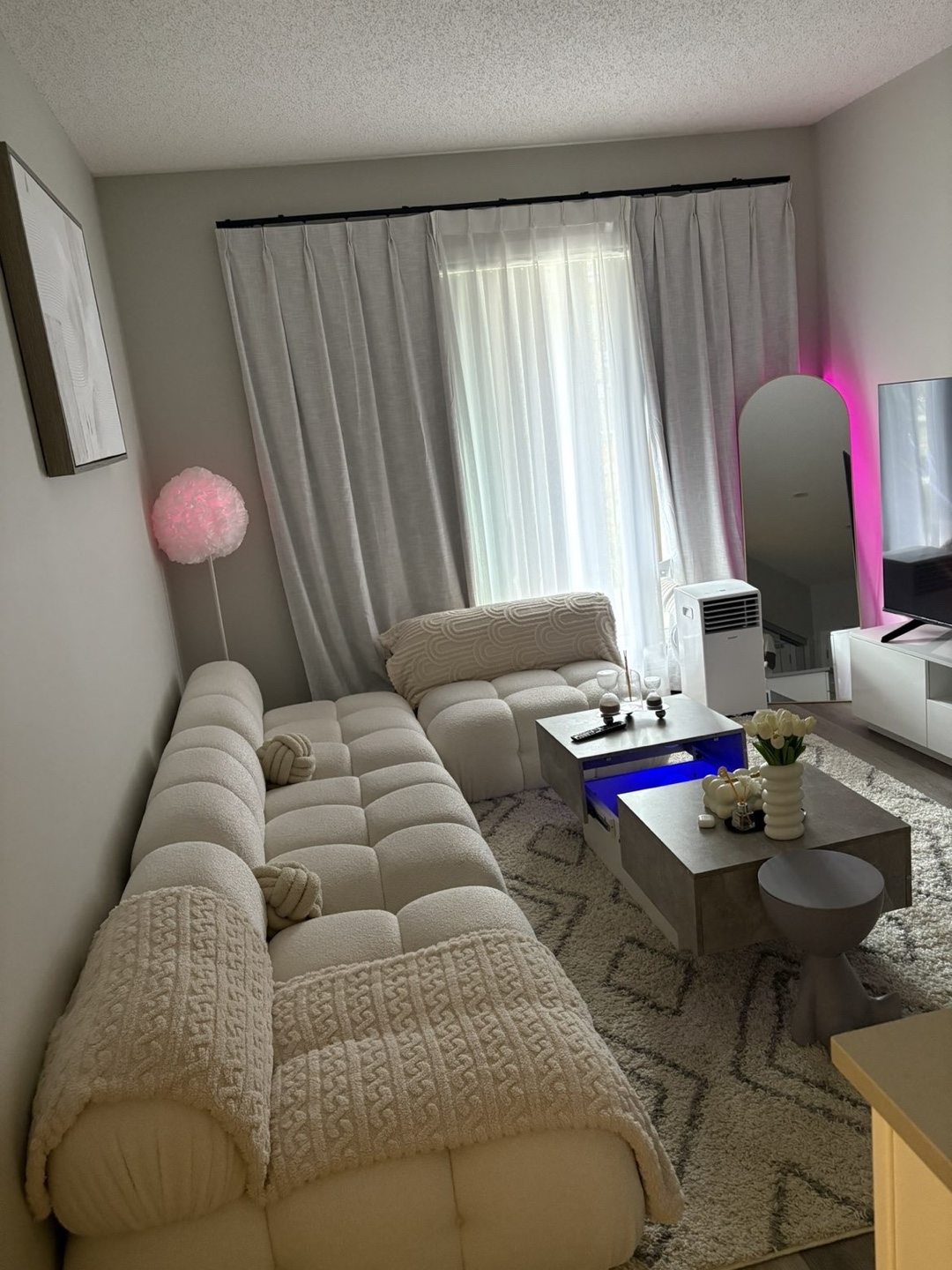Cream Bouclé Modular Sofa