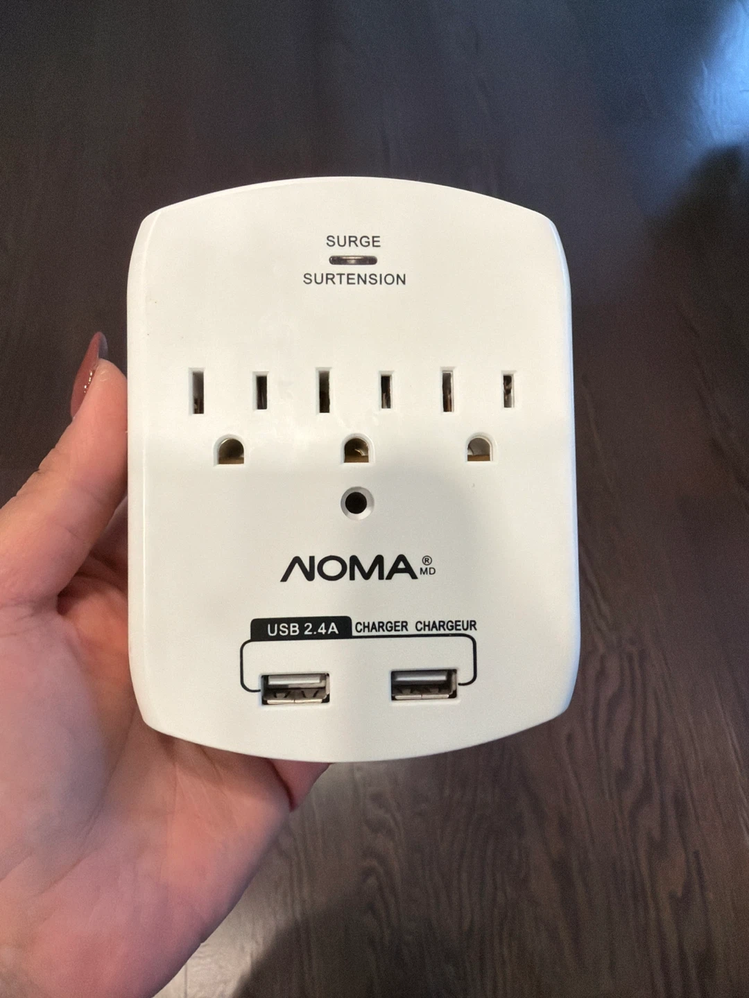 NOMA Surge Protector Power Strip with 2 USB Ports