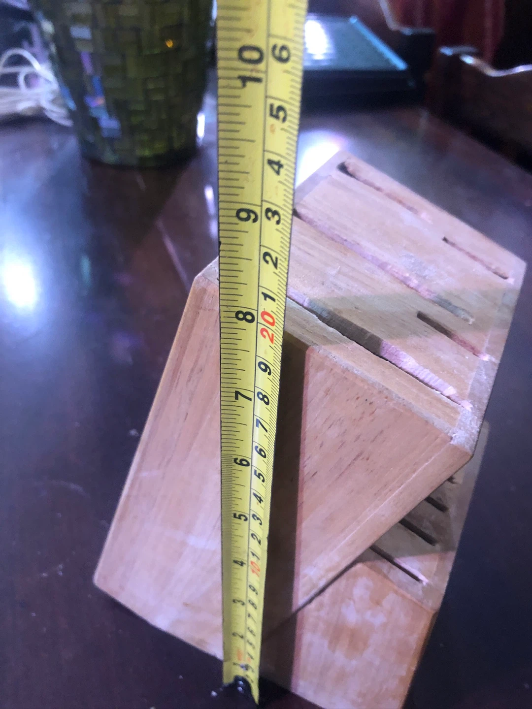Wood Knife Block.  8” tall. - photo 2
