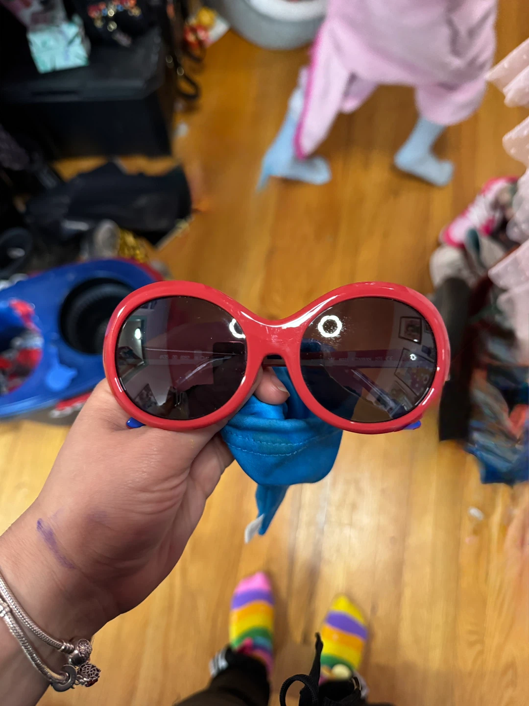 Adidas Red Sunglasses with Blue Pouch