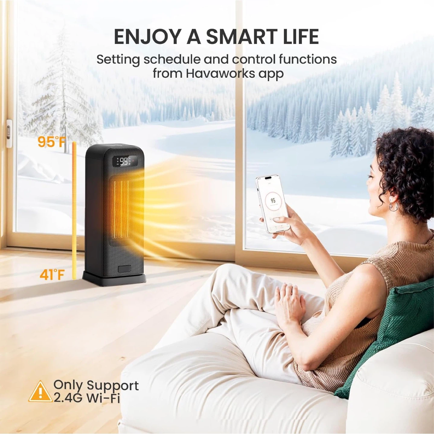 Smart Electric Heater with WiFi and Voice Control - photo 3